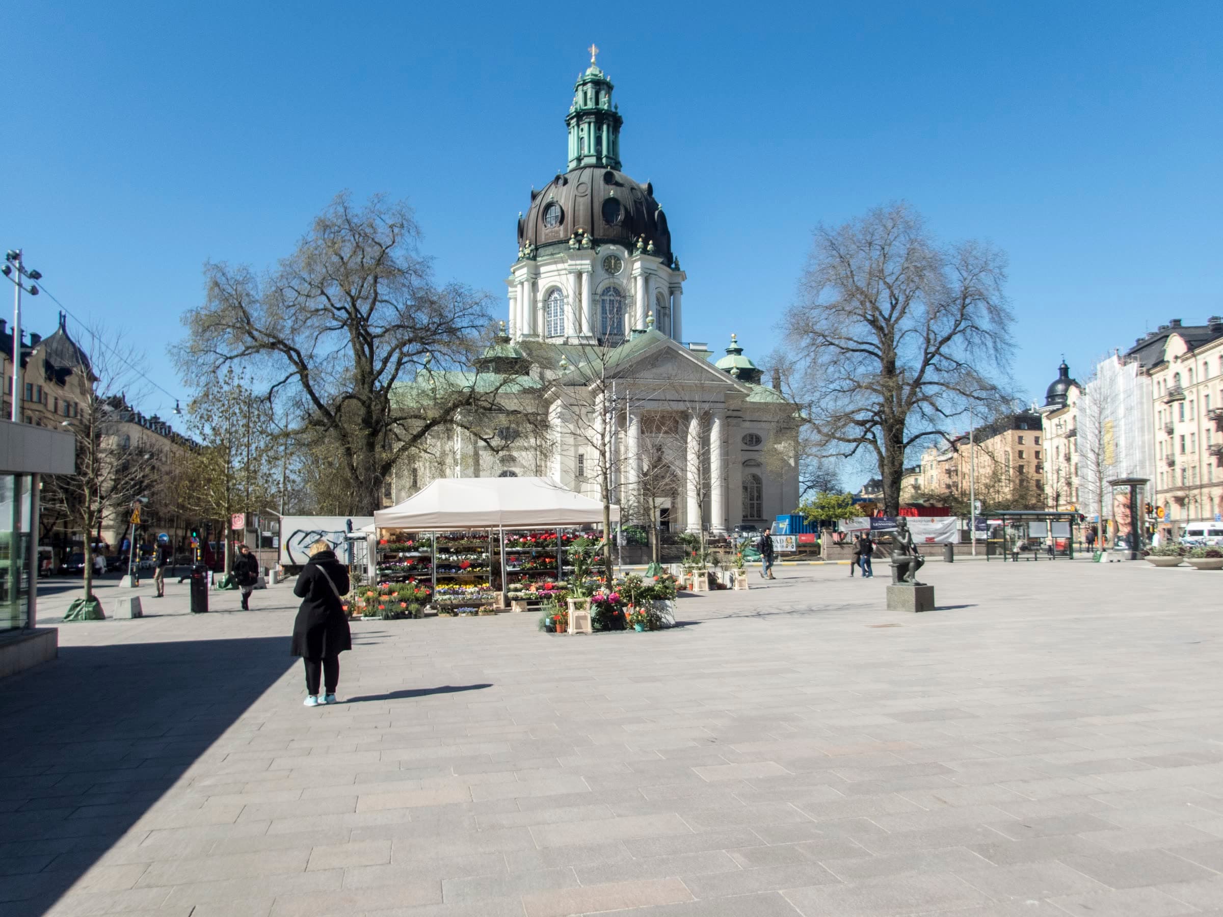 Odenplan i Vasastan med Gustaf Vasa kyrka i bakgrunden
