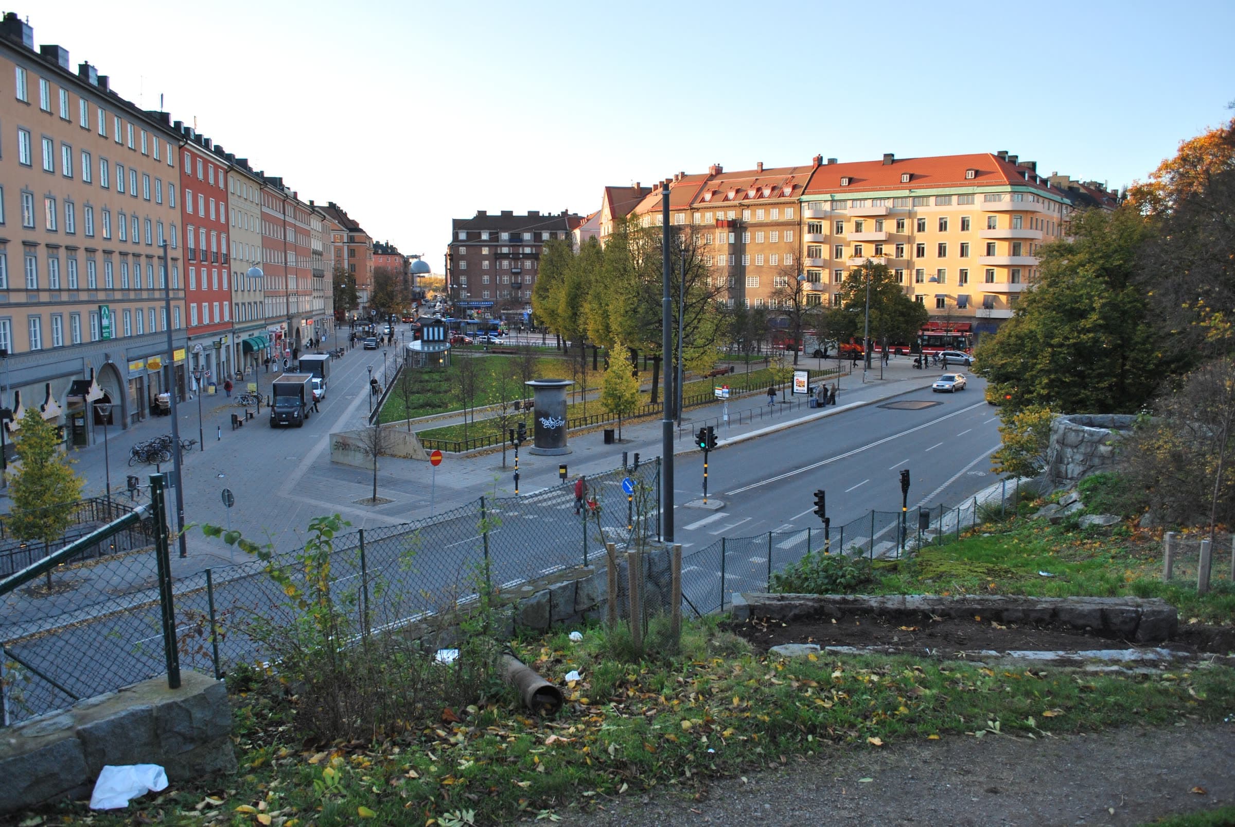 Sankt Eriksplan i Vasastan sett från Vasaparken